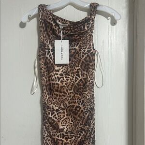 Lunamoda Leopard Full Length Print Dress